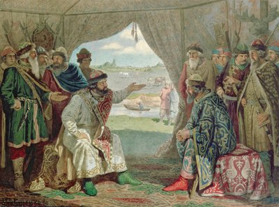 The Convention of Princes with Grand Duke Vladimir Monomakh II at Dolob in 1103 by Aleksei Danilovich Kivshenko